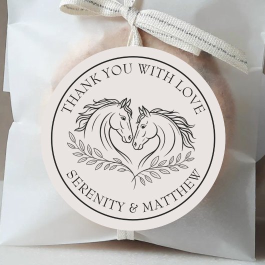 Elegantes Pferd Hochzeit Rustikales Land Vielen Da Runder Aufkleber