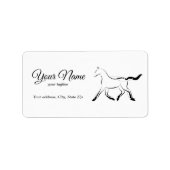 Elegantes Pferd in schwarzer Farbe Adressaufkleber (Vorne)