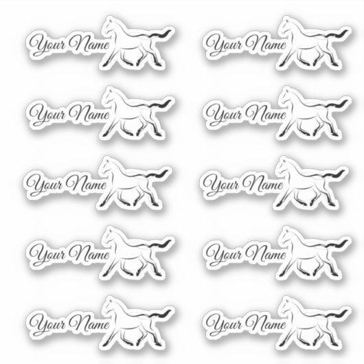 Elegantes Pferd in schwarzer Farbe Aufkleber (Vorderseite)