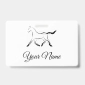 Elegantes Pferd in schwarzer Farbe Ausweis (Back)