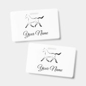Elegantes Pferd in schwarzer Farbe Ausweis (Front & Back)