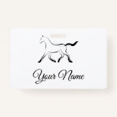 Elegantes Pferd in schwarzer Farbe Ausweis (Rückseite)