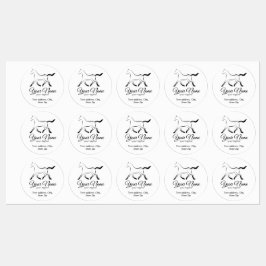 Elegantes Pferd in schwarzer Farbe Etiketten