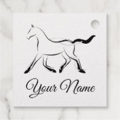 Elegantes Pferd in schwarzer Farbe Geschenkanhänger (Rückseite)