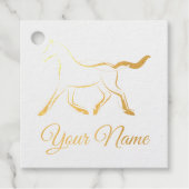 Elegantes Pferd in schwarzer Farbe Geschenkanhänger (Vorderseite)