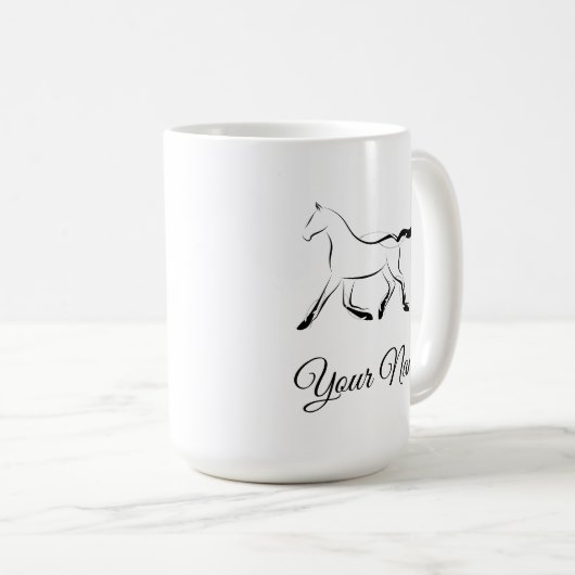 Elegantes Pferd in schwarzer Farbe Kaffeetasse (VorderseiteRechts)