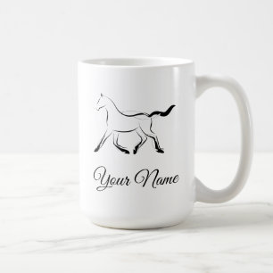 Elegantes Pferd in schwarzer Farbe Kaffeetasse