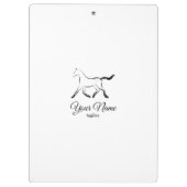 Elegantes Pferd in schwarzer Farbe Klemmbrett (Rückseite)