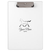 Elegantes Pferd in schwarzer Farbe Klemmbrett (Vorderseite)