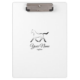 Elegantes Pferd in schwarzer Farbe Klemmbrett