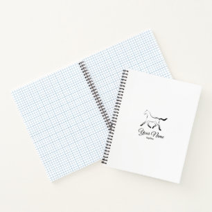 Elegantes Pferd in schwarzer Farbe Notizblock