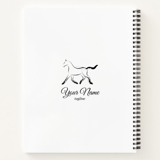 Elegantes Pferd in schwarzer Farbe Notizblock (Rückseite)