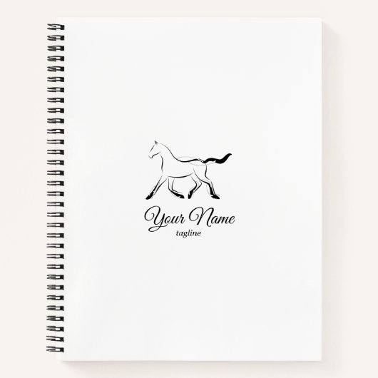 Elegantes Pferd in schwarzer Farbe Notizblock (Vorderseite)