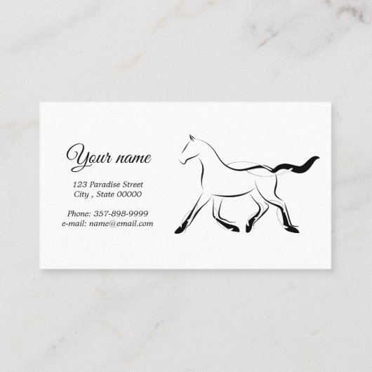 Elegantes Pferd in schwarzer Farbe Treuekarte (Rückseite)