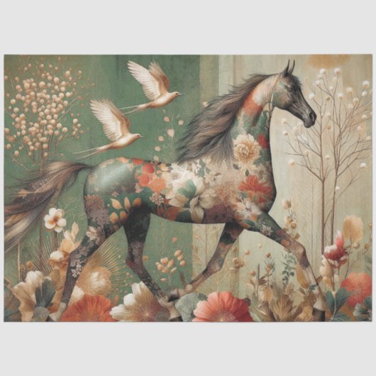 Elegantes Pferd, Pferd, Decoupage, Seidenpapier (Vorderseite)