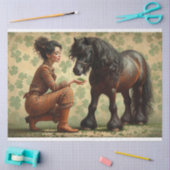 Elegantes Pferd, Pferd, Decoupage Seidenpapier (Basteln)
