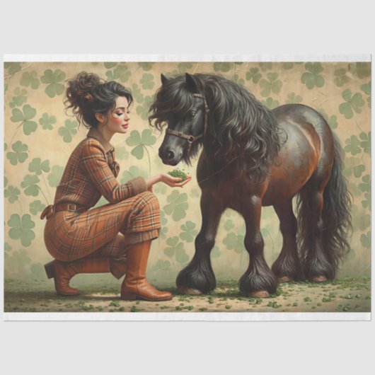 Elegantes Pferd, Pferd, Decoupage Seidenpapier (Vorderseite)