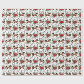 Elegantes Pferde-Weihnachtspapier Geschenkpapier (Flach)