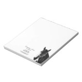 Elegantes Pferdekopf BW Personalisiertes Geschäft Notizblock (Rotiert)