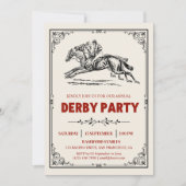 Elegantes Pferderennen Derby Party Reiten Einladung (Vorderseite)