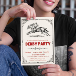 Elegantes Pferderennen Derby Party Reiten Einladung