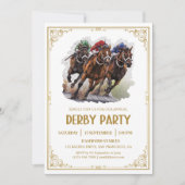 Elegantes Pferderennen Derby Party Reiten Einladung (Vorderseite)