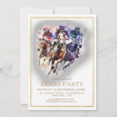 Elegantes Pferderennen Derby Party / Reittier Einladung (Vorderseite)
