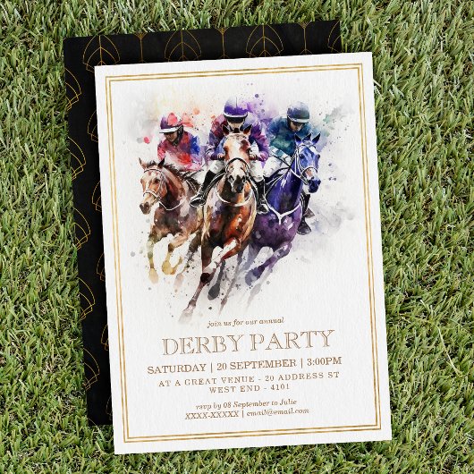 Elegantes Pferderennen Derby Party / Reittier Einladung
