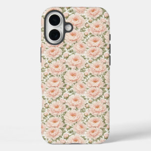 Elegantes Pfingstrosen-Blumenmuster iPhone 16 Plus Hülle
