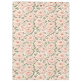 Elegantes Pfingstrosen-Blumenmuster Klemmbrett (Rückseite)