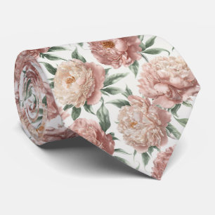 Elegantes Pfingstrosen-Blumenmuster Krawatte