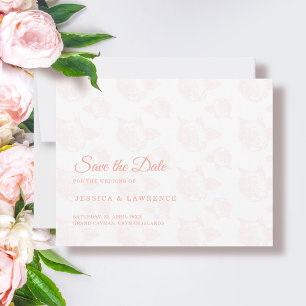 Elegantes Pfingstrosen-Blumenmuster Save The Date
