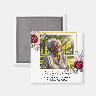 Elegantes Pfingstrosen-Foto-Andenken  Magnet