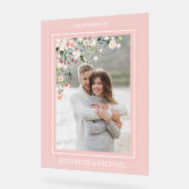 Elegantes pfirsichfarbenes Foto Hochzeit der Blume Acrylschild (Winkel)