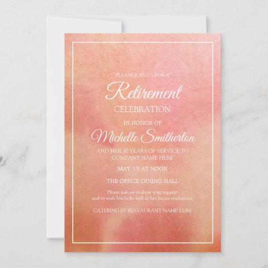 Elegantes Pfirsichkorallenreservat Einladung (Vorderseite)