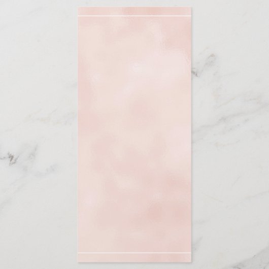 Elegantes, pfirsichweißes Hochzeitsmenü der Blume Programm (Rückseite)