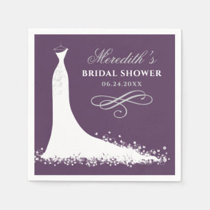 Elegantes Pflaumenhochzeitskleid Brautparty Serviette