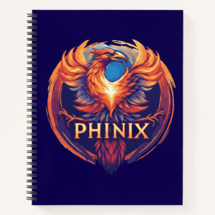 Elegantes Phinix Phoenix Logo - Rebirth & Growth Notizblock