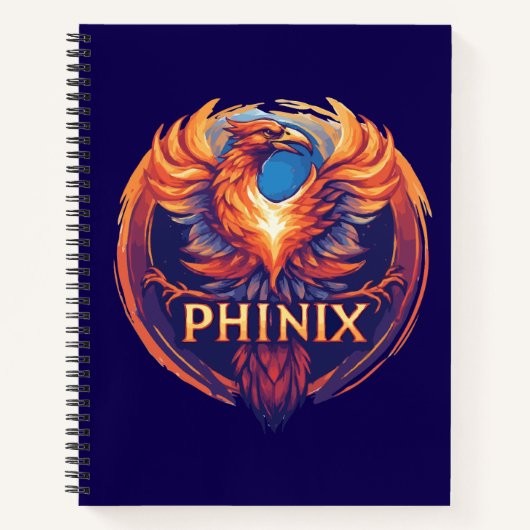 Elegantes Phinix Phoenix Logo - Rebirth & Growth Notizblock (Vorderseite)