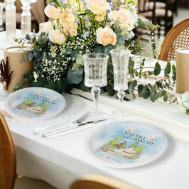 Elegantes Piano | Geige Blume taucht Hochzeit Luxu Pappteller