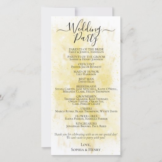 Elegantes Piano |Hochzeitsprogramm für Geigen Dove (Rückseite)