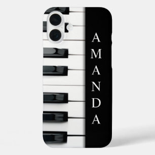 Elegantes Piano-Schlüssellayout mit vertikalem Nam iPhone 16 Plus Hülle