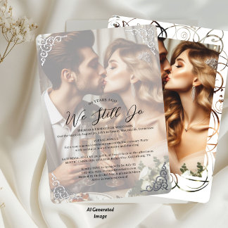 Elegantes Pic Wedding Anniversary Vow Renewal Part Folieneinladung