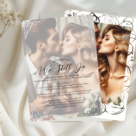 Elegantes Pic Wedding Anniversary Vow Renewal Part Folieneinladung