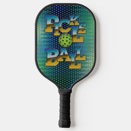 Elegantes Pickleball-Textdesign Pickleball Schläger (Rückseite)
