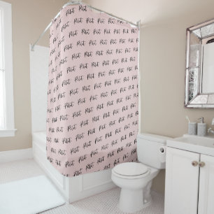 Elegantes Pilot Pinselschrift Typografie Duschvorhang