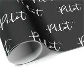 Elegantes Pilot Pinselschrift Typografie Geschenkpapier (Rolleneckpunkt)