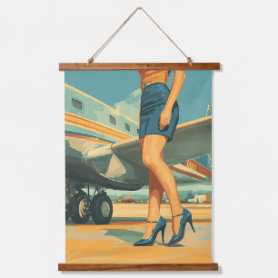 Elegantes Pilotprogramm durch das Jet Wandteppich Mit Holzrahmen
