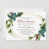 Elegantes Pine Christmas Holiday OFFICE Party Einladung (Vorderseite)