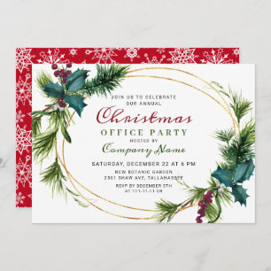 Elegantes Pine Christmas Holiday OFFICE Party Einladung